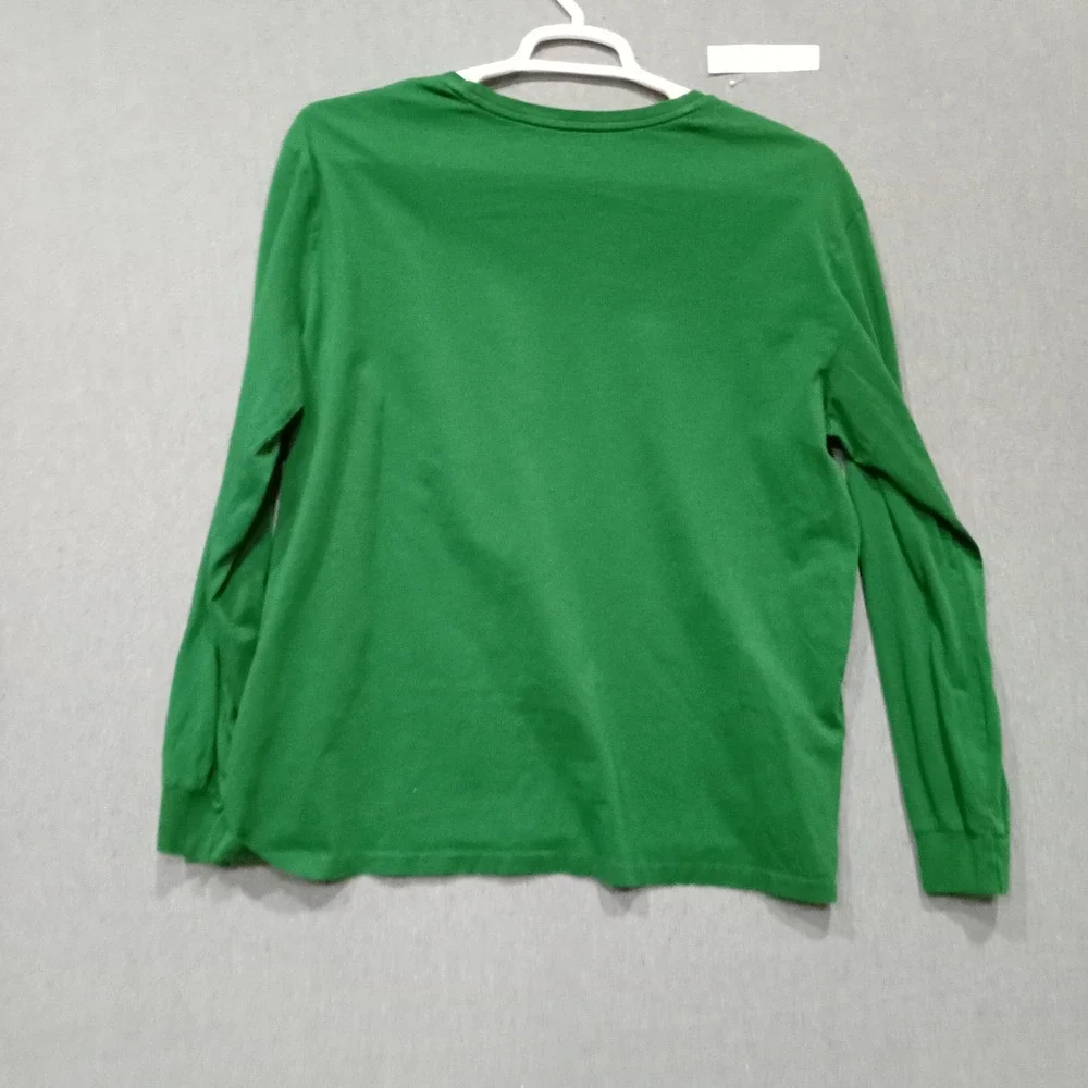 Polo Ralph Lauren Mens XL Green Long Sleeve Pocket T-Shirt Yellow Pony Logo